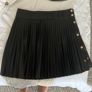 Black mini leather skirt
